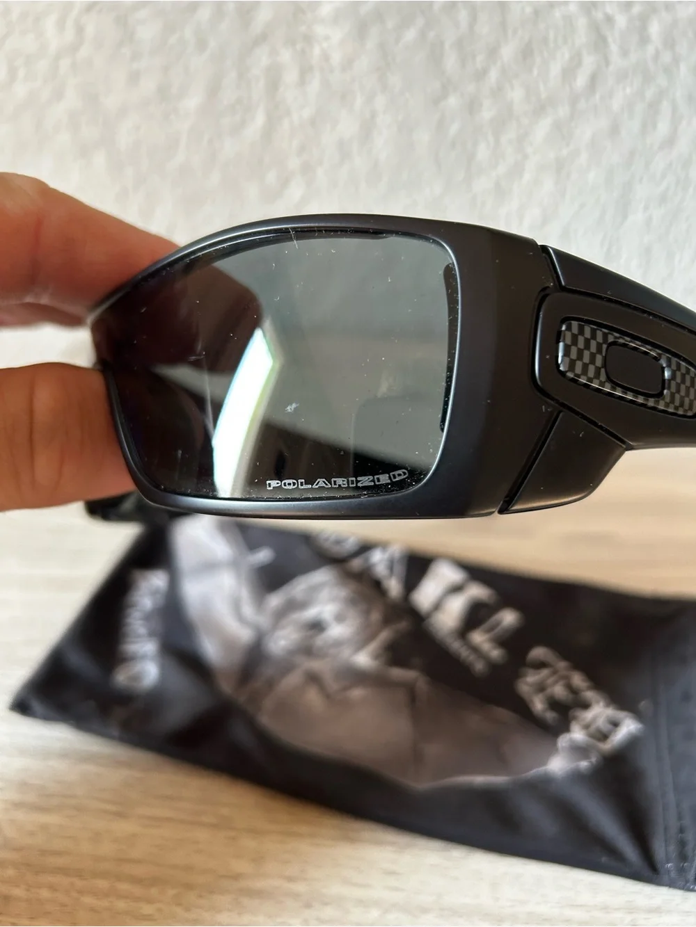 Oakley Matte Black Sport Wrap Sunglasses with Dark Lenses